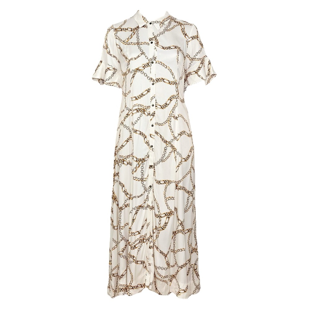 Beautiful flowy MAEVE x ANTHROPOLOGIE Printed Short-Sleeve Shirt Dress, XL - Picture 3 of 9